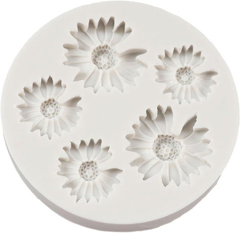 Daisy Flower Silicone Fondant Mold Flower Chocolate Candy Molds For Flower Cake Decoration Cupcake Topper Sugar Craft Polymer Clay Gum Paste...