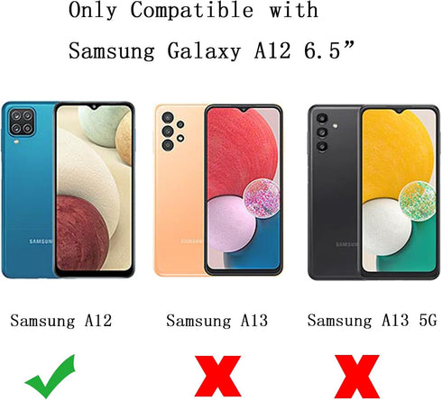 phylla Compatible with Samsung Galaxy A12 6.5” Phone Case, Cute Love Heart Gold Plating Edge Luxury Elegant Case for Women Camera Protector Soft S...