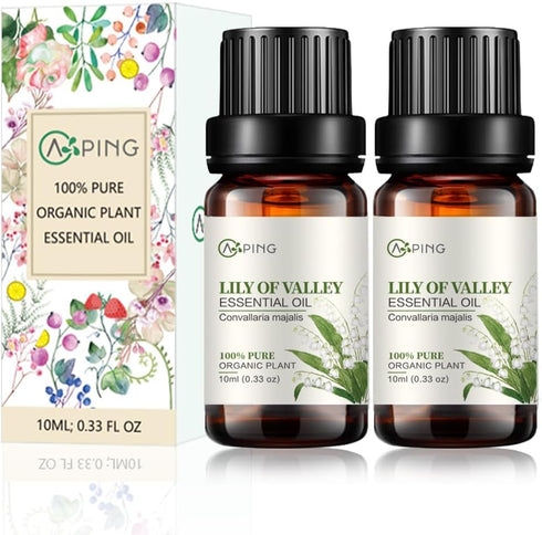 2-PACK Lily of Valley Essential Oil - 100% Pure Organic Natural Plant (Convallaria majalis) Lily of Valley Oil for Diffuser, Aroma, Spa, Massage, ...