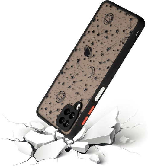 ZTOFERA for Samsung Galaxy A12 5G Case, Planet Sky Star Pattern Protective Phone Case Translucent Frosted Hard PC Back Shockproof Silicone Bumper ...