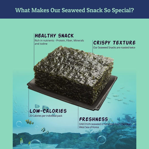 Organic DAECHUN(Choi's1) Seaweed Snacks, 20 Pack, Original, Product of Korea Premium Great...