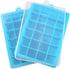 Ice Cube Tray, Silicone Square Ice Trays Easy Release Stackable Ice Cube Mold with Removable Lid, 24 Cavity (2 Pack, Sky Blue)...