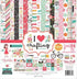 Echo Park Paper Company I Heart Crafting Collection Kit paper, teal, pink, coral, brown, woodgrain, green, yellow, 12-x-12-Inch...