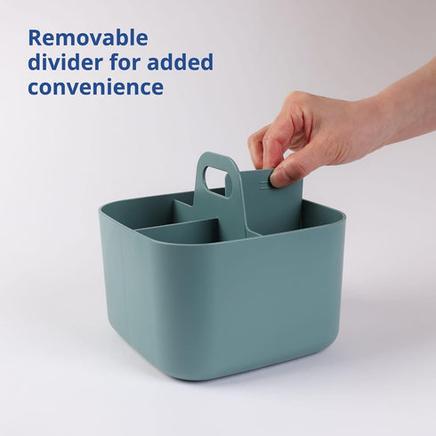 BLUE GINKGO Multipurpose Caddy Organizer - Stackable Plastic Caddy with Handle | Desk, Makeup, Dorm Caddy, Classroom Art Organizers (Made in Korea...
