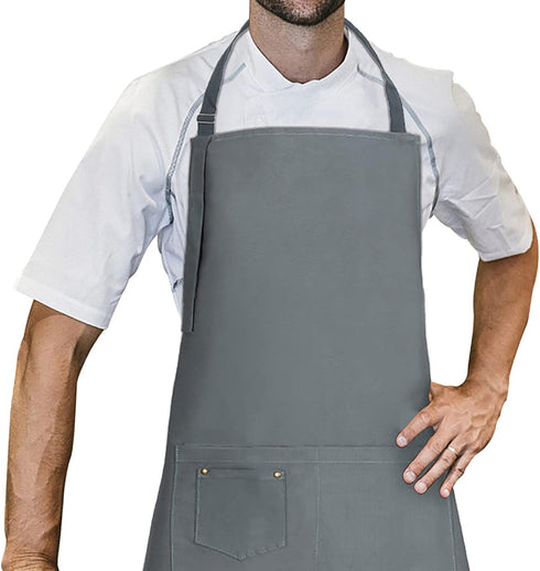 LessMo Bib Apron, Canvas Cotton Cooking Aprons 100% Cotton...