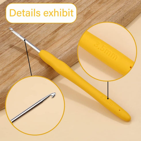 3.5 mm Crochet Hook, Ergonomic Handle for Arthritic Hands, Extra Long? Knitting Needles for Beginners and Crocheting Yarn (3.5 mm)......