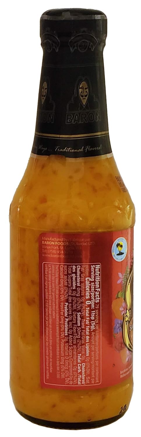 Baron West Indian Hot Pepper Sauce 14oz (Pack of 2)...
