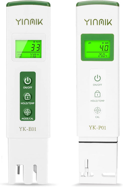 2nd Generation pH TDS Tester Combo with Horizontal Display Digital pH Meter Professional PPM Meter for Hydroponics Swimming Pool Aquarium Househol...