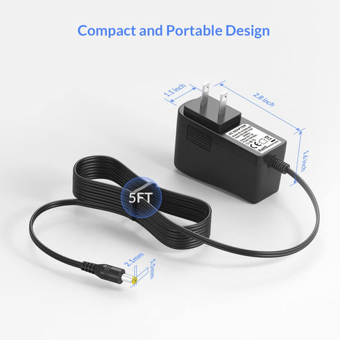 Nextbook Tablet Charger Adapter 5V 3A 2A 2.5A 1A AC DC Adapter w/ 9 Tips for Amazon Fire USB Hub TV Box LED Pixel Light Camera Speaker GPS Toys We...