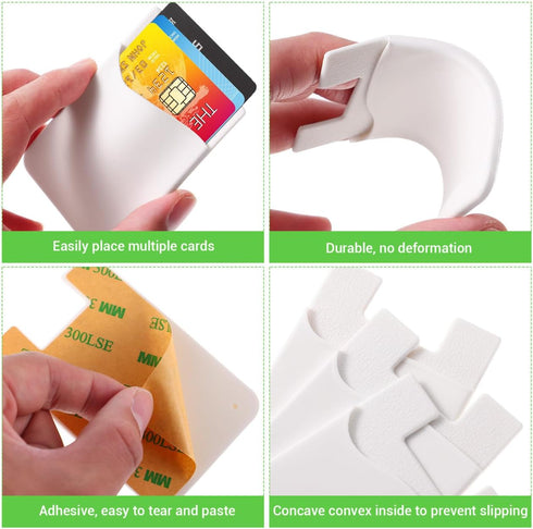 3pcs Cell Phone Card Holder Wallet,Silicone Ultra-Slim Self Adhesive Credit Card Id Wallet Case Pouch Sleeve Pocket for and Other Smartphones(Whit...