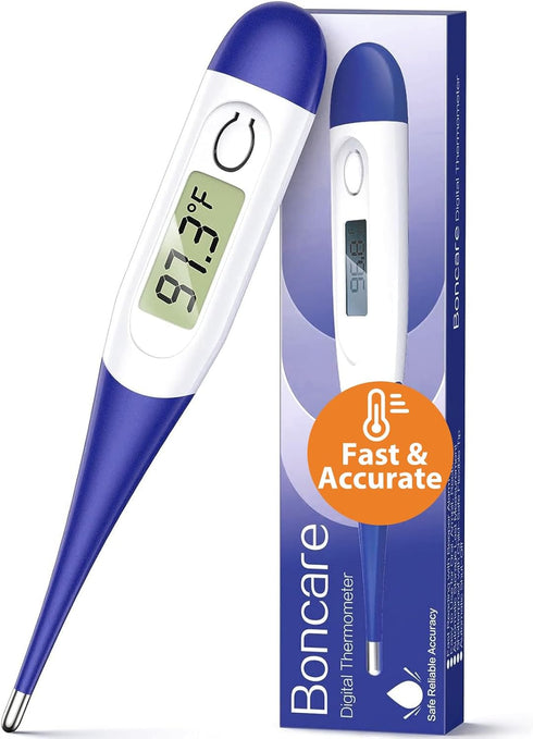 Boncare 10 Seconds Digital Thermometer for Adults and Kids - Accurate & Safe Rectal Thermometer for Baby with Fever Alarm, Oral Thermometer FSA HS...