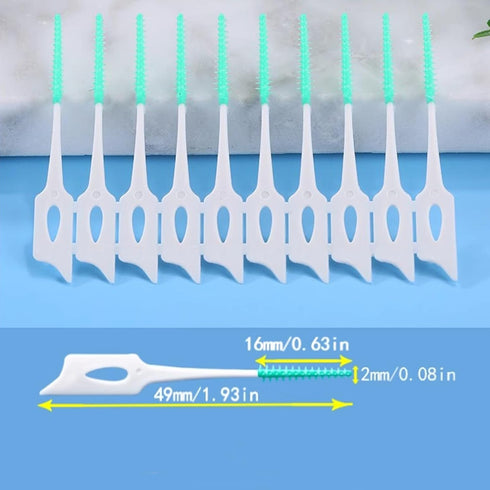 300 Pieces Dual-Use Interdental Brushes Soft Silicone, Disposable Dental Picks,Premium Dental Floss Picks for Effective Teeth Cleaning(300PCS Oran...