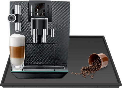 PIVBY Silicone Mat Under Coffee Machine With Lip Coffee Maker Appliance Automatic Machines Espresso Accessory Black Multifunctional Rubber Base Ma...
