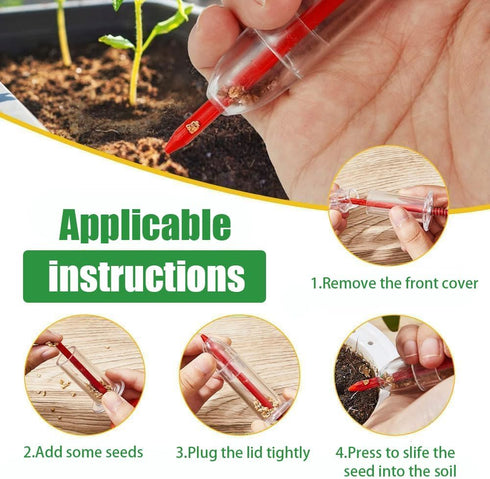 Mini Seed Planter Tool,New Mini Seed Spreader, Set of 6 Hand Held Garden Plant Seeds Planter, Adjustable Hand Sowing Seeder with 5 Dial Settings, ...