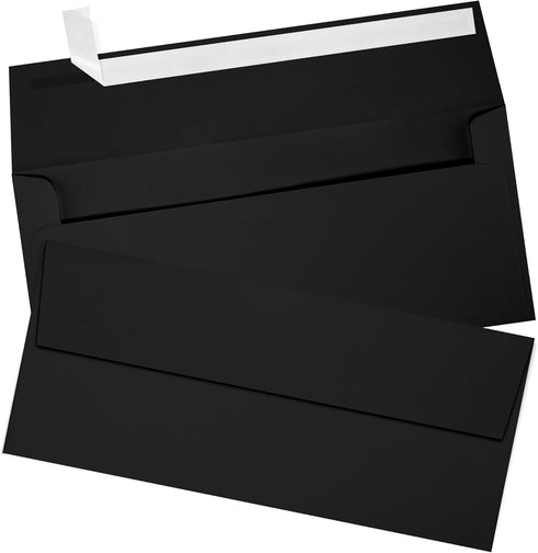 LUXPaper #9 Slimline Invitation Envelopes | Peel & Press | 3 7/8" x 8 7/8" | Midnight Black | 80lb. Text | 50 Qty...