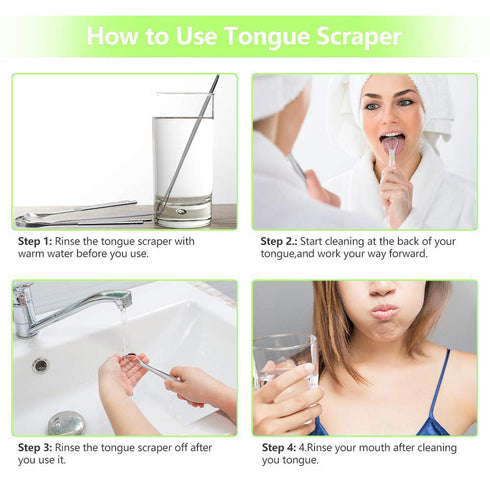 Tongue Scraper Stainless Steel,Metal Tongue Scraper With Case,Tongue Scrapers For Adults,Travel Scraper Case With 5 Pcs Oral Care Tools....