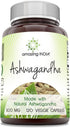 Amazing India Ashwagandha Supplement | 500 Mg Per Serving | 120 Veggie Capsules | Non-GMO | Gluten Free | Made in USA | Ideal for Vegetarians...