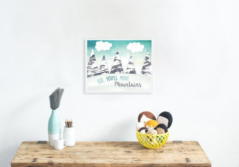 Kid, You'll Move Mountains 16x20 Inch Print, Inspirational Dr. Seuss, Beautiful Inspirational, Motivational Poster, Quotes Rustic Wall Decor Bedro...