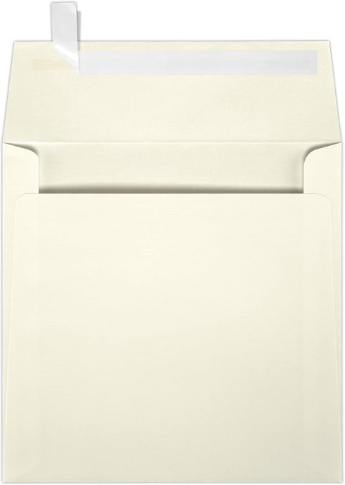 LUXPaper Square Invitation Envelopes | Peel & Press | 6" x 6" | Natural Linen | 80lb. Text | 50 Qty...