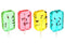 Hotlix Assorted Ant Sucker Lollipop - Pack of 4 - Blueberry, Apple, Banana, Watermelon...