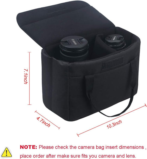 BOMKEE Camera Inserts Lens Padded Insert Liner DSLR SLR Protective Bag Camera Cube Roomy Case Waterproof Foldable pouch for Camera Lens Accessorie...