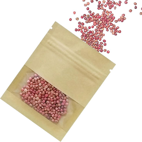 FERENLI 100 Pack Small Resealable Seed Coin Envelopes Bags with Clear Window Brown Kraft Paper Heat Seal Packets for Flower Vegetable Seeds Storag...