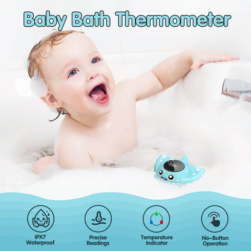 Baby Bath Thermometer - BabyElf Safety Bathtub Thermometer - Floating Bathing Toy for Infant - New Upgraded Mute Visual Alert, Gift for Mom and Ne...