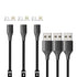 NetDot Gen10 2in1 Nylon Braided Magnetic Charging Cable Fast Charging and Data Transfer for Micro USB and USB C Android Smartphones (6.6ft / 3 Pac...
