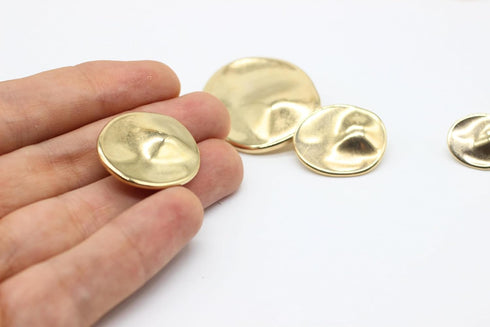 Gold Metal Shank Buttons - 12 Pcs - 4 Size Options - Luxury Wrinkle Round Wave Metal Shank Buttons for Men Women Blazer Coat Uniform Shirt Suit an...