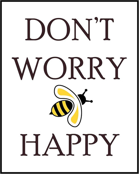 Posterizer 1 pcs-Don't Worry Bee Happy Poster-Comedy Art-Motivational & Inspirational Art-Decor for Home & Office- unframed wall art...