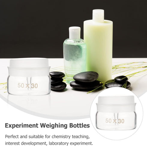 iplusmile 2pcs Weighing Bottle Clear Glass Specific Gravity Bottles with Lid Laboratory Equipment Laboratory Supplies 50 30mm...