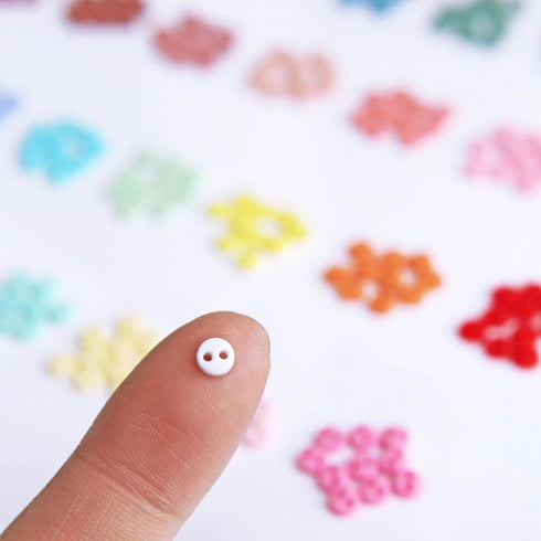 4mm / 0.16 inches Super Tiny Polyester Matte Finish Round Buttons, Mini Buttons, in 24 Colors, Micro Mini Buttons, Perfect for Doll Clothes (10PCS...