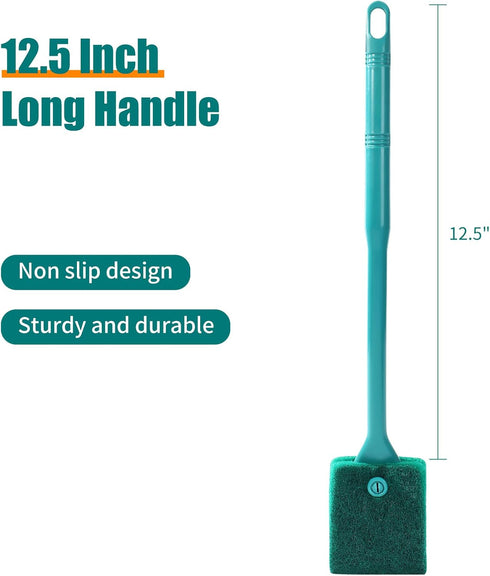 AQUANEAT 3pcs Aquarium Glass Cleaner, Aquarium Algae Scraper, Fish Tank Sponge Brush, Aquarium Algae Scrubber...