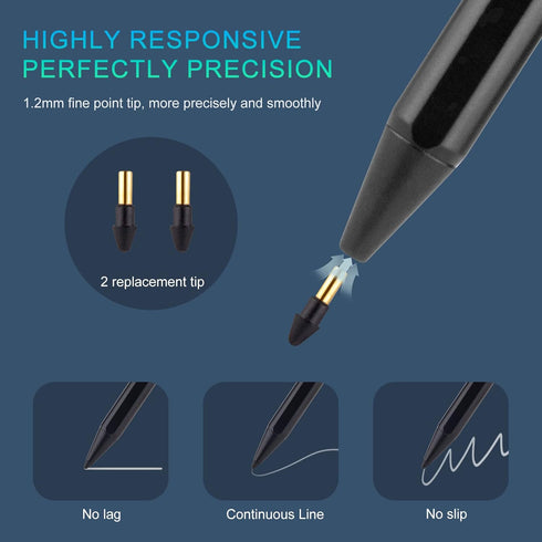 2022 iPad Pro 12.9-Inch 5th/4th/3rd Generation Stylus Pen with Palm Rejection, Active Stylus Plastic Tip Digital Smart Pencil for Apple iPad Pro 1...