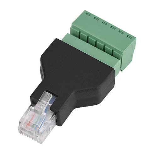 PUSOKEI Adapter Connector,Tangxi 1Pcs RJ12 6P6C Male to 6 Pin Wired Screw Terminal Connector,Ethernet Screw Terminal Block Converter Adapter,Main ...