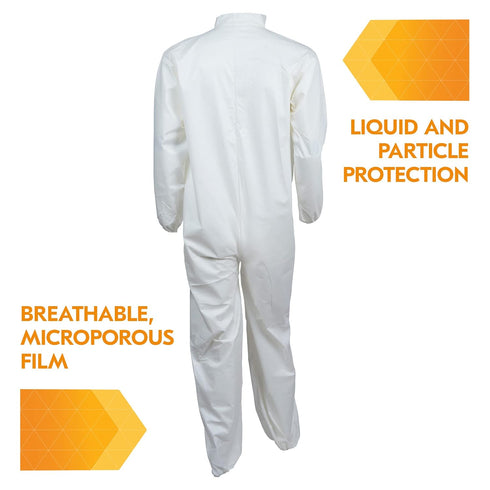 KleenGuard™ A40 Liquid & Particle Protection Coveralls (37694), White, 4XL...