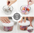 Manual Food Processor Vegetable Chopper 2.3 Cup Small Mini Hand Pull String Onion Chopper Garlic Mincer Cutter with 3 Stainless Steel Blades - Whi...
