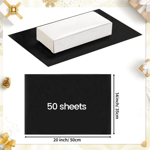 50 Sheets Black Tissue Paper for Gift Bags - 14 x 20 Inches Recyclable Black Wrapping Paper for Weddings Birthday DIY Project Christmas Gift Wrapp...