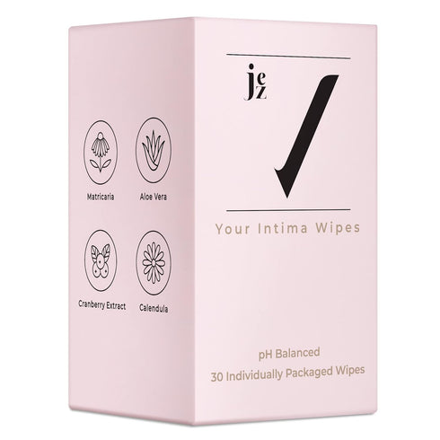 Jez Your Intima Wipes 30-Pack - Women's Feminine Care, Hygiene Products On the Go, Quick & Instant Freshness - Individually Packed Wet Wipe & Trav...