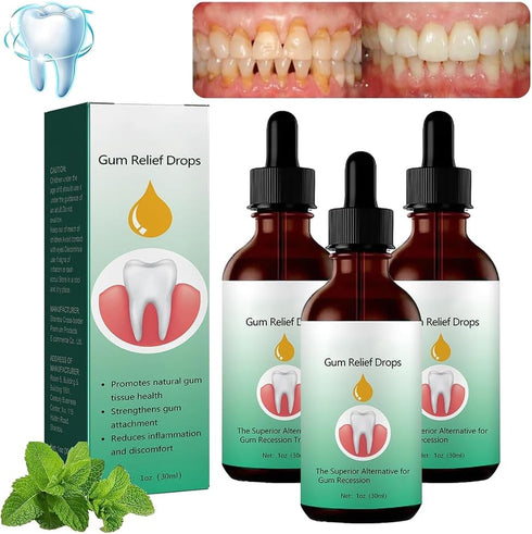 3PCS DentiZen Gum Regrowth Drops, Gum Relief Drops, Natural Gum Liquid Drops Mouthwash, Dentizen Gum Gel, Rejuvenate Your Gums with Ease...