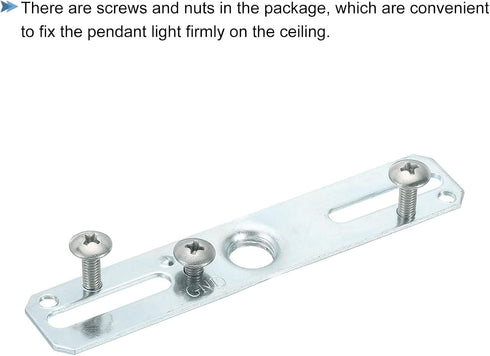 MECCANIXITY Light Fixture Crossbar Kit, 100x20mm Mounting Bracket Ceiling Light Plate for Chandelier Lighting, Silver Tone 3 Set...