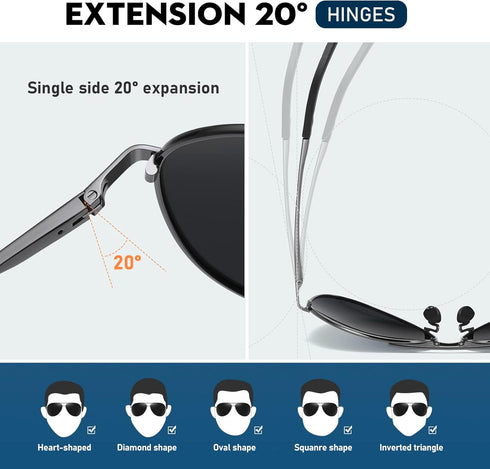 Sunglasses Men Polarized Aviator Sunglasses for Men Women Fishing Driving Sun glasses Metal Frame UV400 Protection...