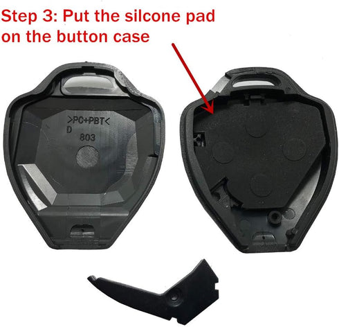 Replacement Key Fob Case Shell & Pad Fits Toyota Scion RAV4 2008-2013 Avalon / 2007-2011 Camry / 2008-2013 Corolla / 2009-2014 Venza Key Cover Hou...