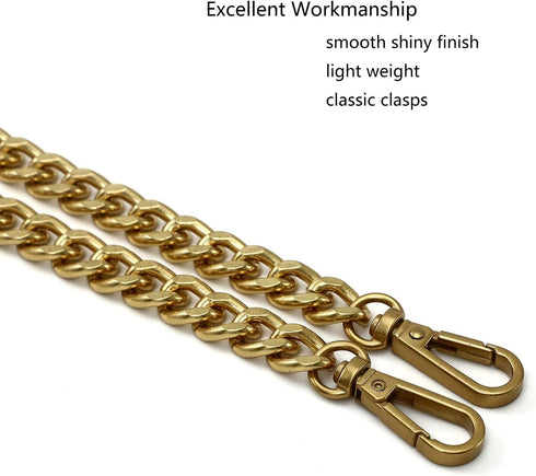 47'' Light Metal Crossbody Purse Chain Straps Replacement for Bag Handbag (Antique Gold)...