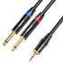 tisino 1/8 to 1/4 Stereo Cable, 1/8 Inch TRS Stereo to Dual 1/4 inch TS Mono Y-Splitter Cable 3.5mm Aux Mini Jack to Jack Breakout Cord for Smartp...