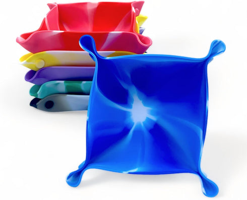 Luck Lab Board Game Storage Bowls, 6-Pack | Folding Tray Accessory Holds Tabletop Bits, Chits, Pieces | Swirl Colors | Bonus Storage Bag...