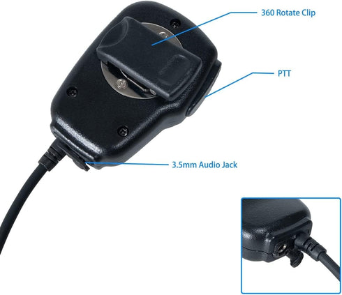 Remote Shoulder Speaker Microphone with Reinforced Cable Compatible for Cxt195 PX655 Cx112 PX650 ACXT1035r ACXT145 ACXT545 RX385 RX685 Walkie Talk...