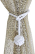 Melaluxe 2 Pack Curtain Tiebacks - Heavy Duty Curtain Rope Tieback, Handmade Rural Decorative Curtain Holdbacks (White)...