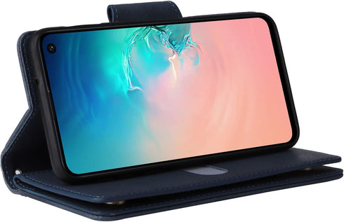 Asuwish Phone Case for Samsung Galaxy S10e Wallet Cover and Tempered Glass Screen Protector Leather Flip Credit Card Holder Stand Lanyard Wrist St...