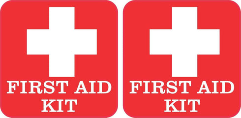 StickerTalk First Aid Kit Vinyl Stickers, 1 sheet of 2 stickers, 2.5 inches by 2.5 inches each...